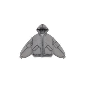 A Shinzo Brand Ishigaki Grey A1 Bomber Puffer Jacket