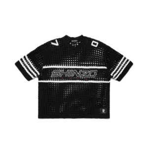 Shinzo Brand Futtobōru Crochet Knit Jersey Black
