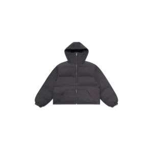 A Shinzo Brand Nichijō Washed Black Cotton Heavyweight Puffer Jacket