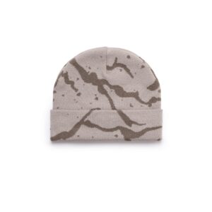 Shinzo Brand Pattern Beanie Light Brown