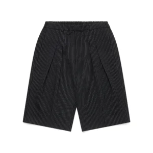 A Shinzo Brand Ukiyo Pinstripe Pleated Shorts