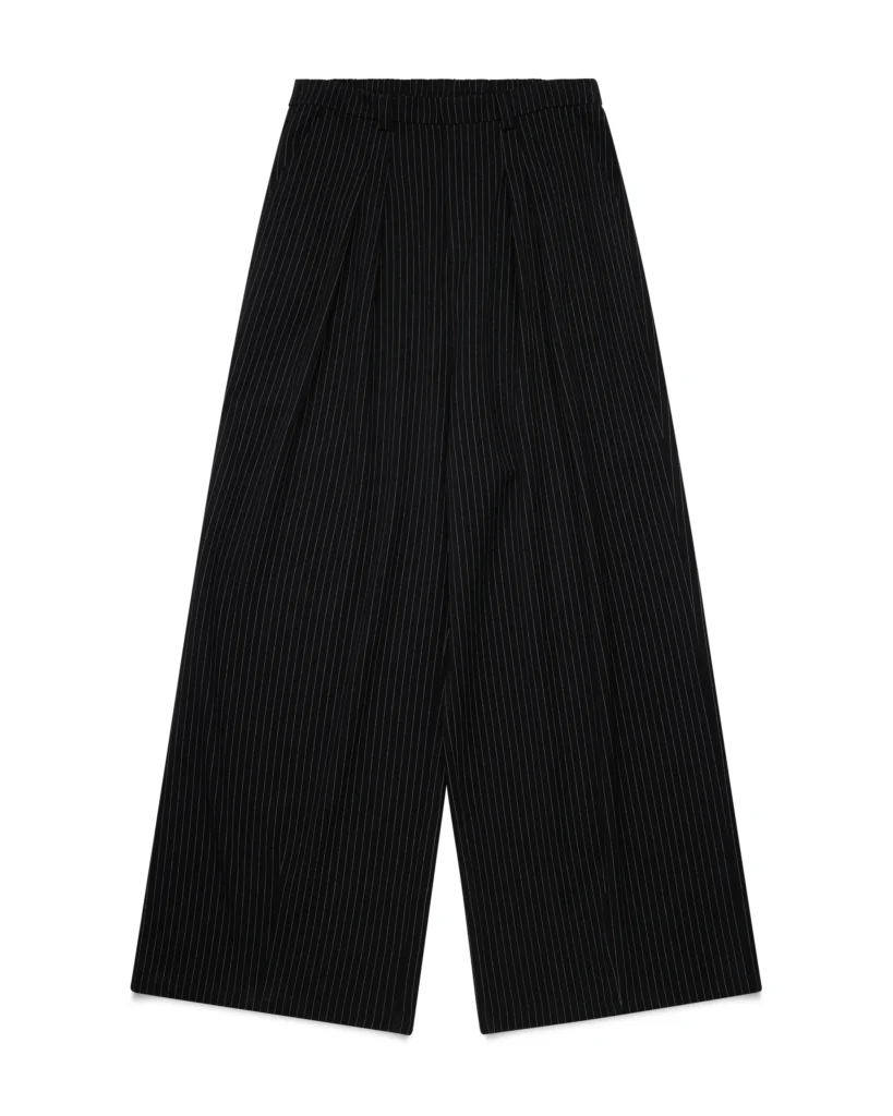 パンツ SHINZOU kiyo BlacWide Leg PinstripePants